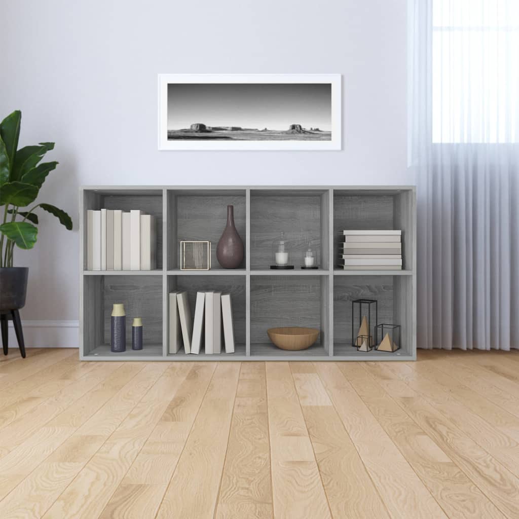 Kirjahylly / Senkki harmaa Sonoma 66x30x130 cm tekninen puu - Sisustajankoti.fi