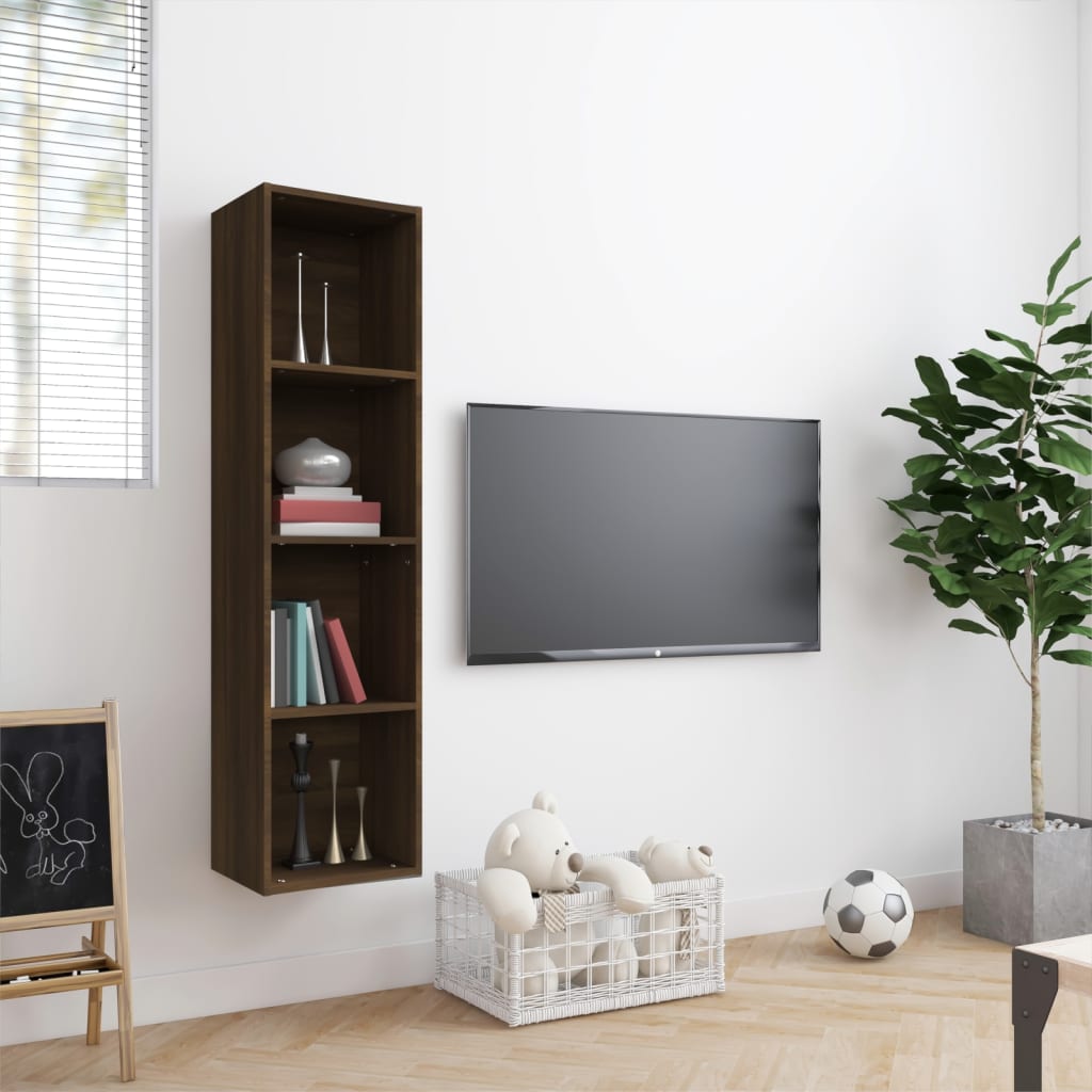 Kirjahylly / TV-taso ruskea tammi 143x30x36 cm tekninen puu - Sisustajankoti.fi