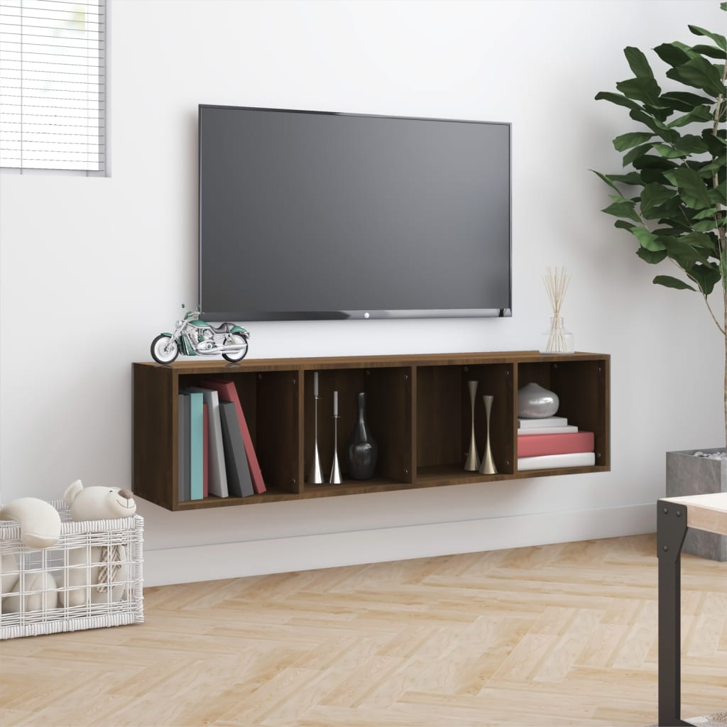 Kirjahylly / TV-taso ruskea tammi 143x30x36 cm tekninen puu - Sisustajankoti.fi