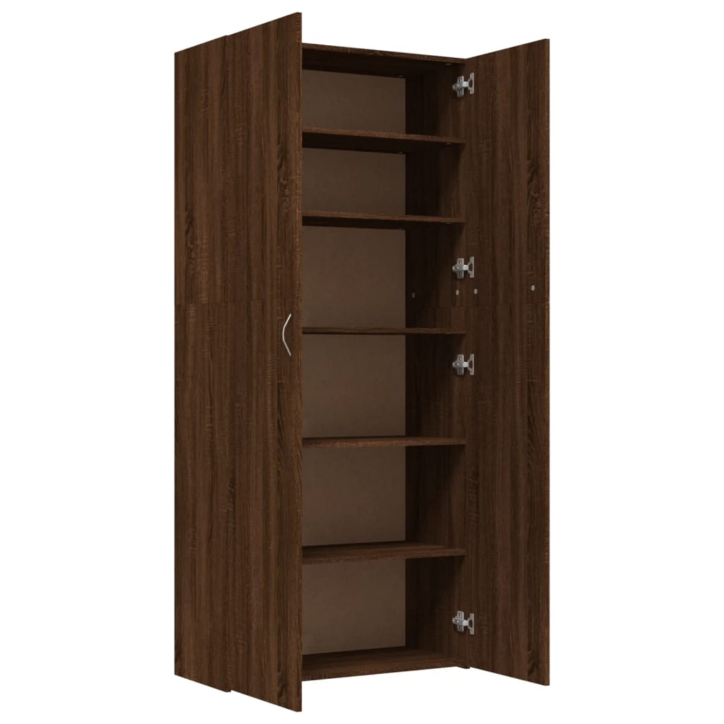 Kenkäkaappi ruskea tammi 80x35,5x180 cm tekninen puu - Sisustajankoti.fi