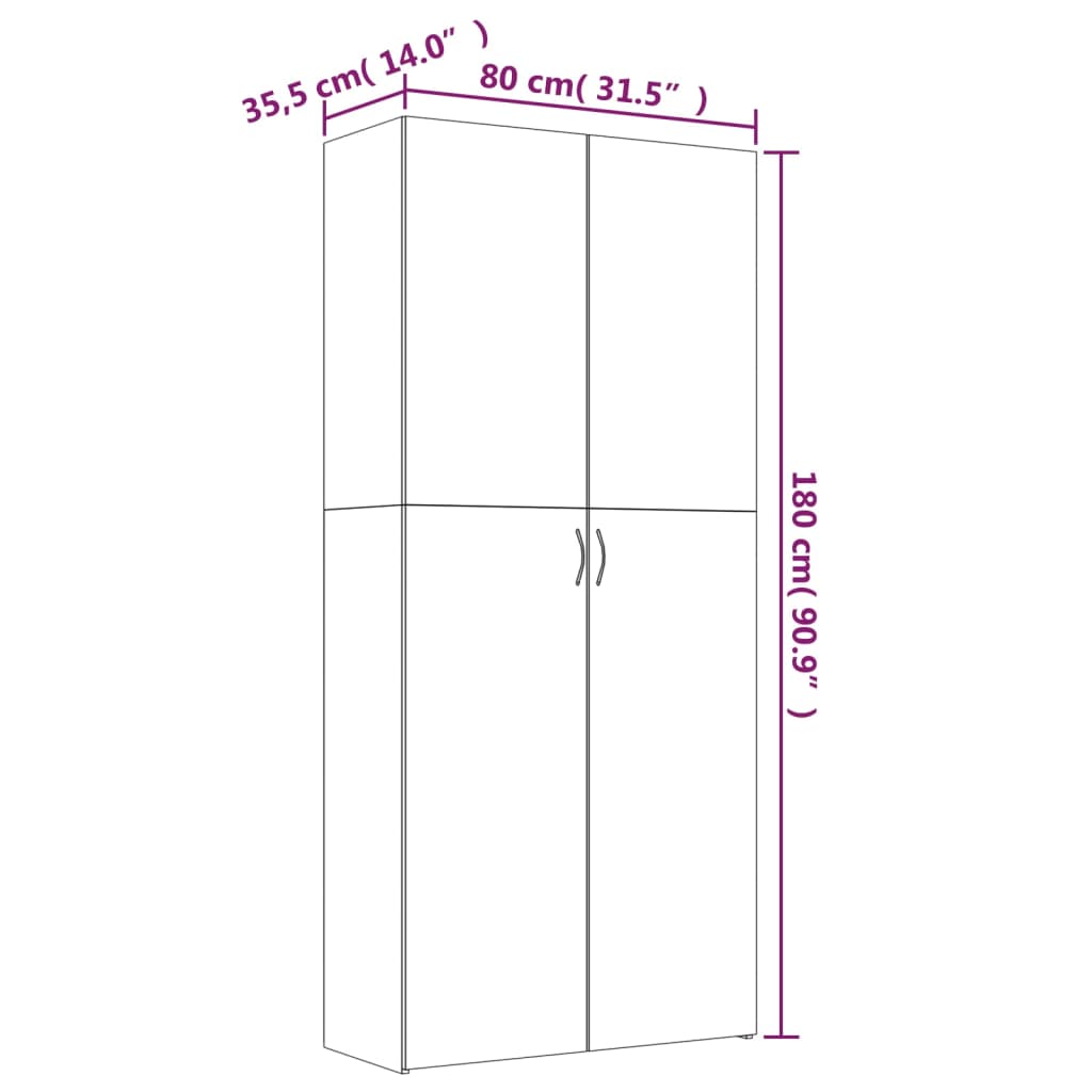 Kenkäkaappi ruskea tammi 80x35,5x180 cm tekninen puu - Sisustajankoti.fi