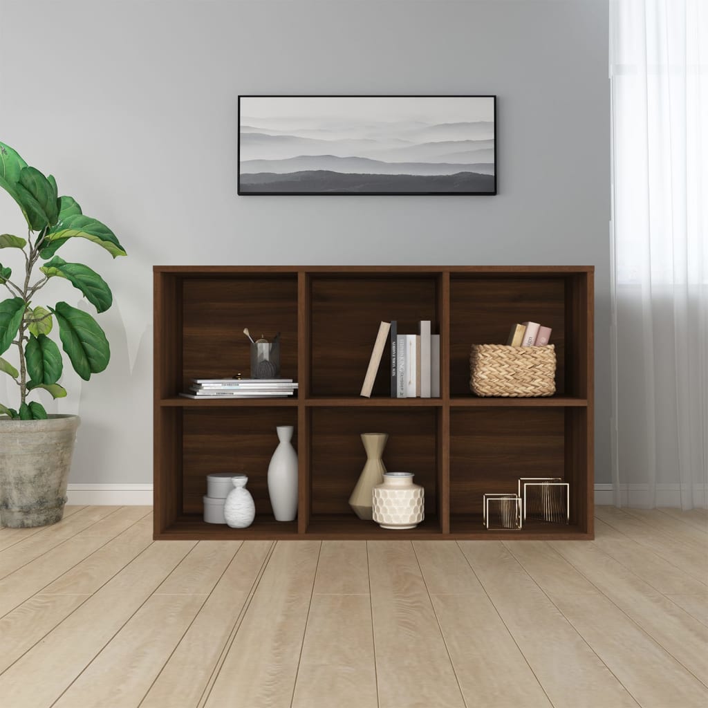 Kirjahylly / Senkki ruskea tammi 66x30x98 cm tekninen puu - Sisustajankoti.fi