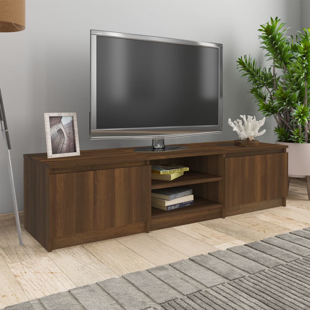 TV-taso ruskea tammi 140x40x35,5 cm tekninen puu - Sisustajankoti.fi