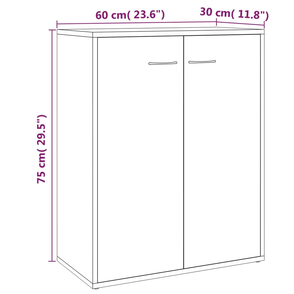 Senkki ruskea tammi 60x30x75 cm tekninen puu - Sisustajankoti.fi