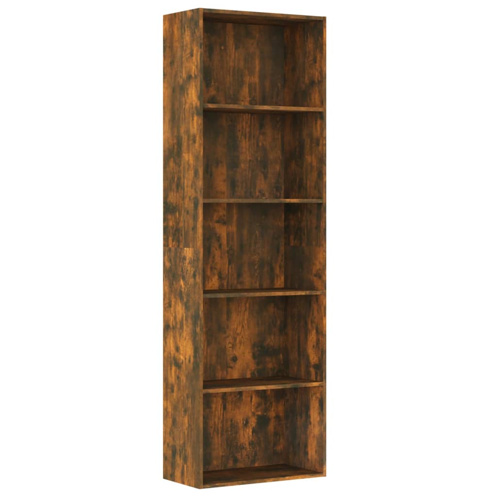 5-kerroksinen Kirjahylly savutammi 60x30x189 cm tekninen puu - Sisustajankoti.fi