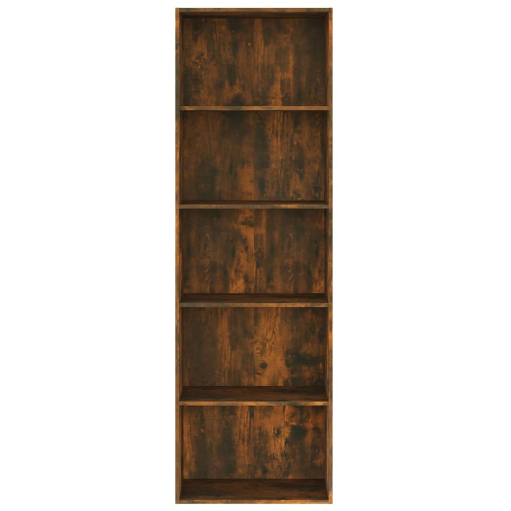 5-kerroksinen Kirjahylly savutammi 60x30x189 cm tekninen puu - Sisustajankoti.fi