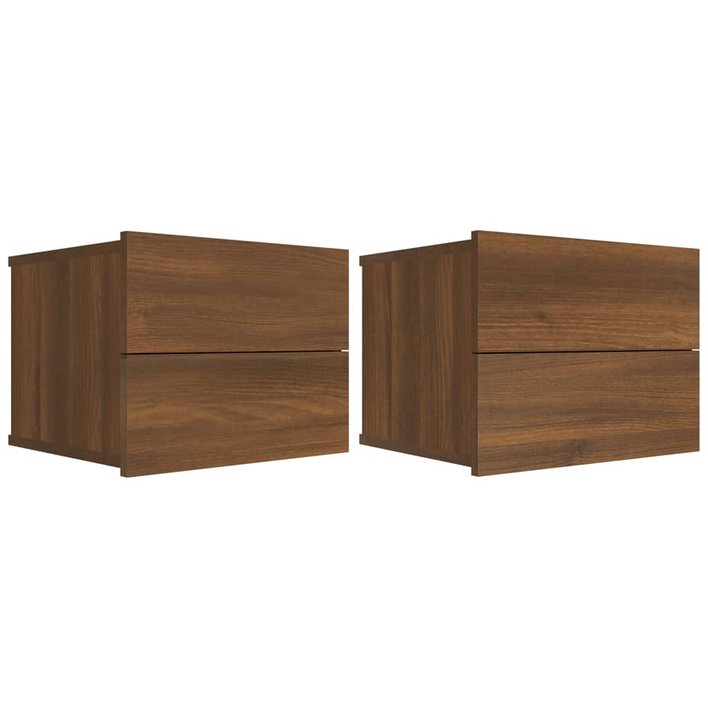 Yöpöydät 2 kpl ruskea tammi 40x30x30 cm tekninen puu - Sisustajankoti.fi
