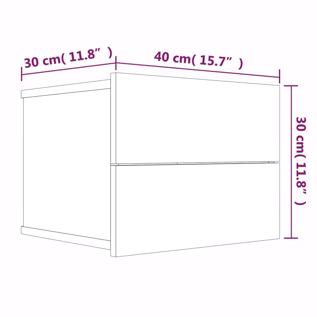 Yöpöydät 2 kpl ruskea tammi 40x30x30 cm tekninen puu - Sisustajankoti.fi