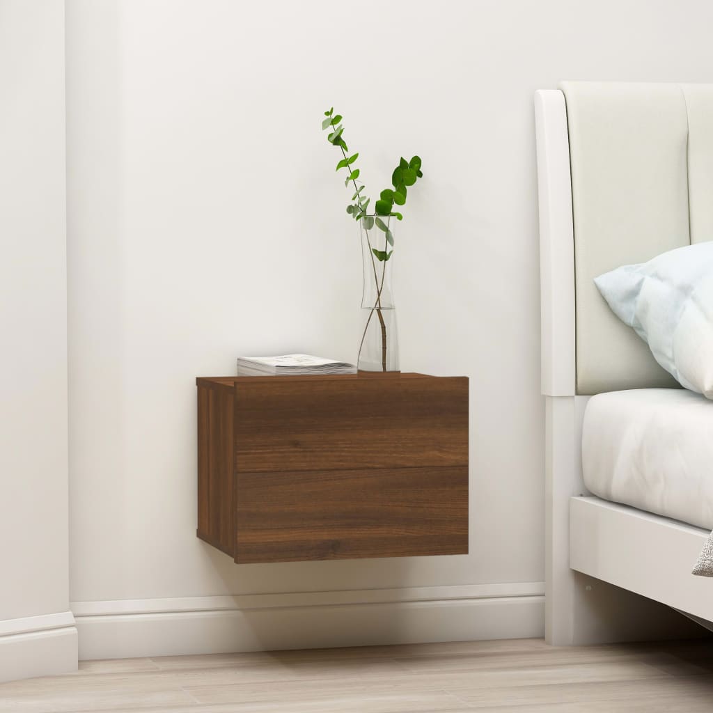 Yöpöydät 2 kpl ruskea tammi 40x30x30 cm tekninen puu - Sisustajankoti.fi