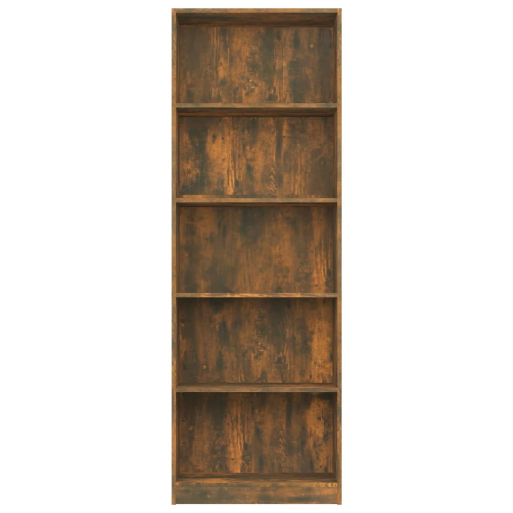 5-kerroksinen Kirjahylly savutammi 60x24x175 cm tekninen puu - Sisustajankoti.fi