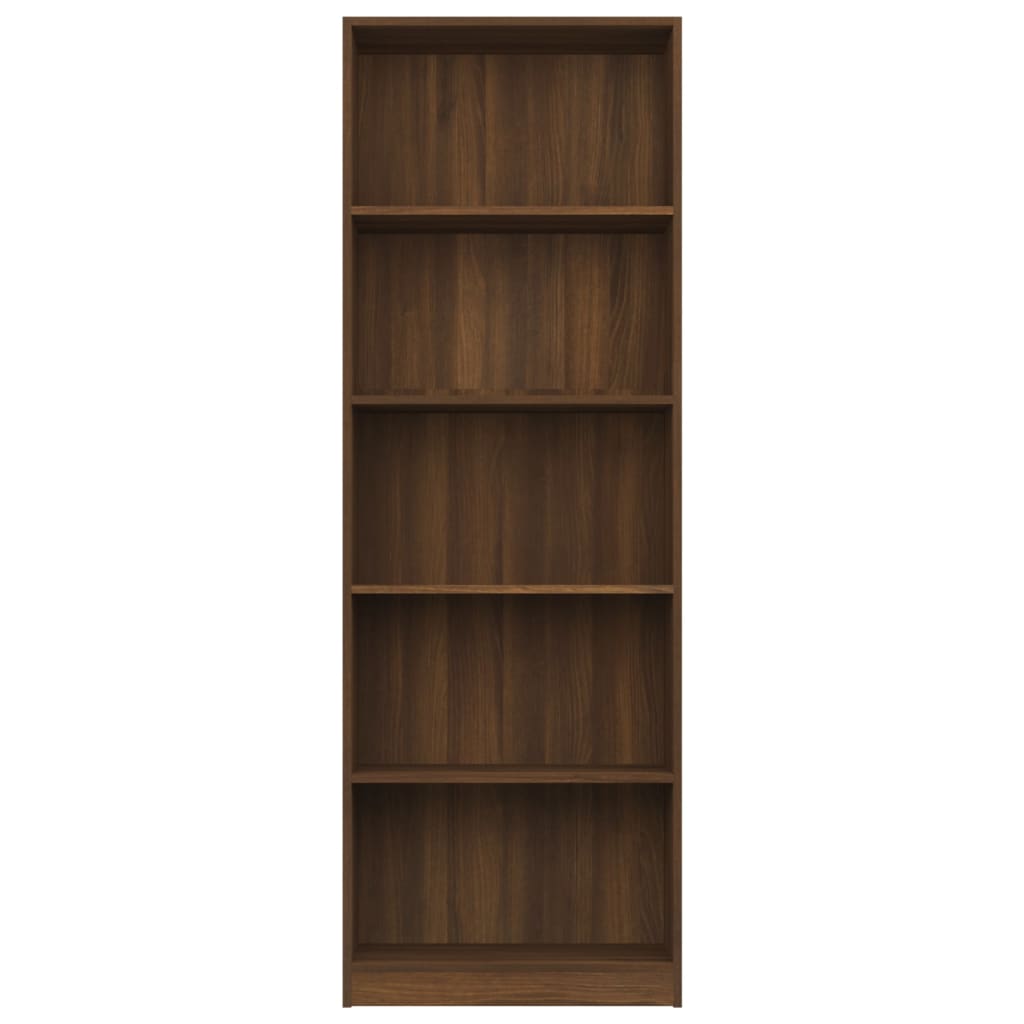 5-kerroksinen Kirjahylly ruskea tammi 60x24x175 cm tekninen puu - Sisustajankoti.fi