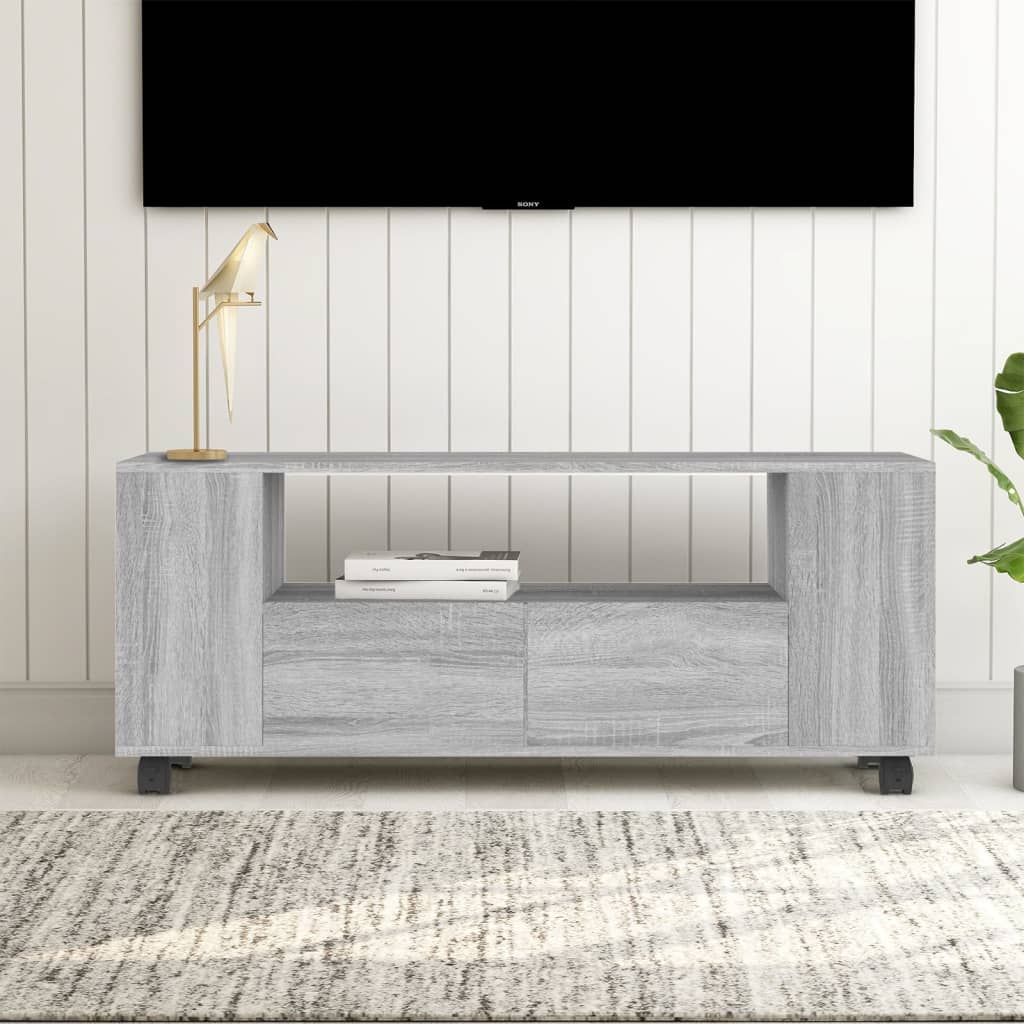 TV-taso harmaa Sonoma 120x35x48 cm tekninen puu - Sisustajankoti.fi
