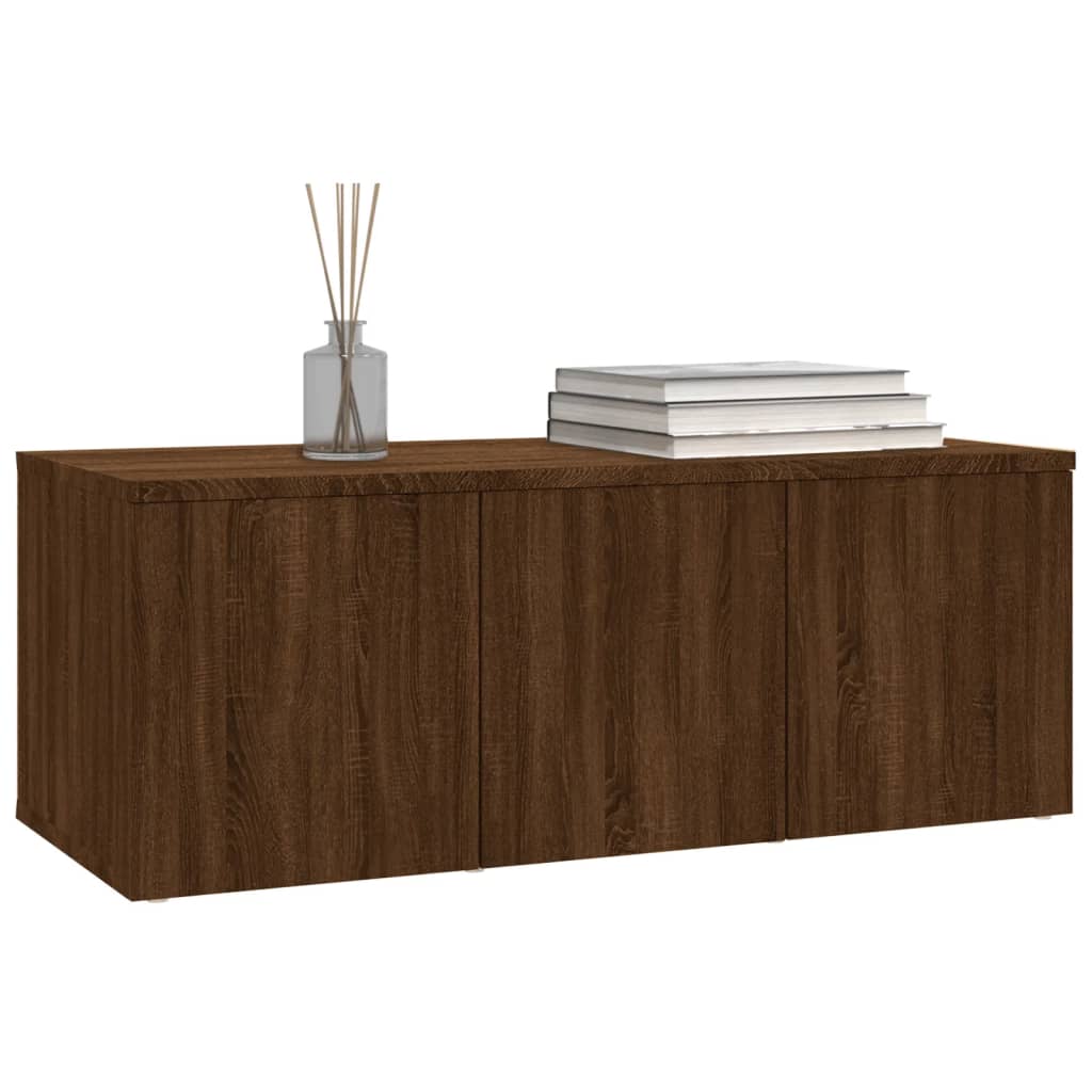 TV-taso ruskea tammi 80x34x30 cm tekninen puu - Sisustajankoti.fi
