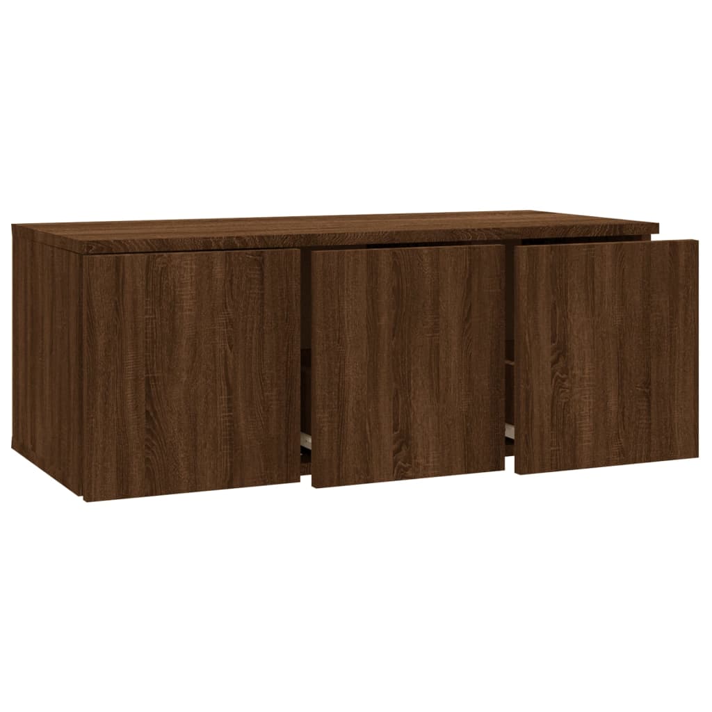 TV-taso ruskea tammi 80x34x30 cm tekninen puu - Sisustajankoti.fi