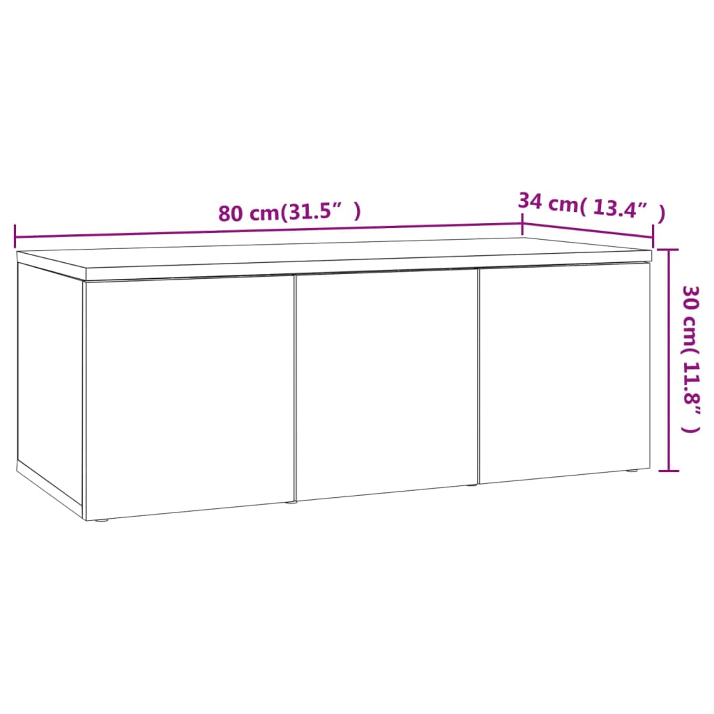 TV-taso ruskea tammi 80x34x30 cm tekninen puu - Sisustajankoti.fi