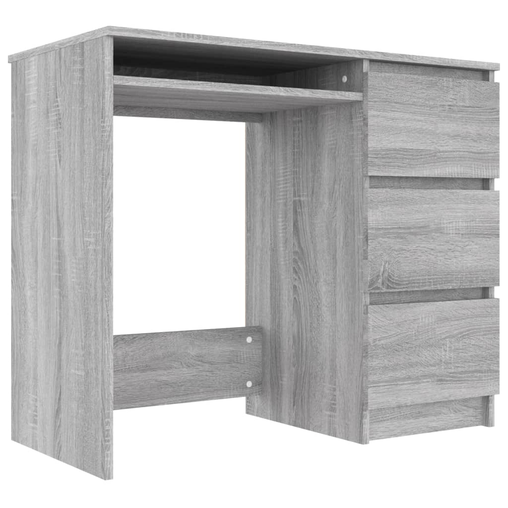 Työpöytä harmaa Sonoma 90x45x76 cm tekninen puu - Sisustajankoti.fi