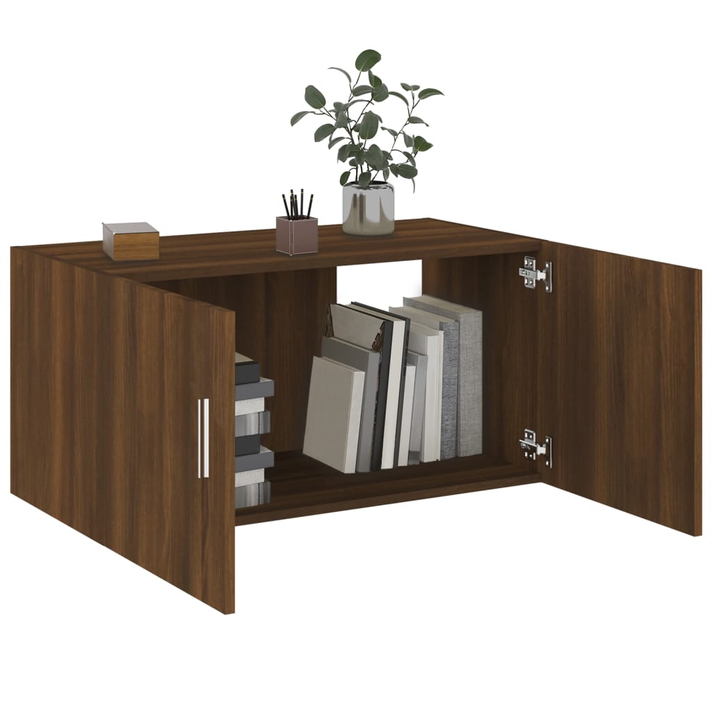 Seinäkiinnitettävä kaappi ruskea tammi 80x39x40 cm tekninen puu - Sisustajankoti.fi