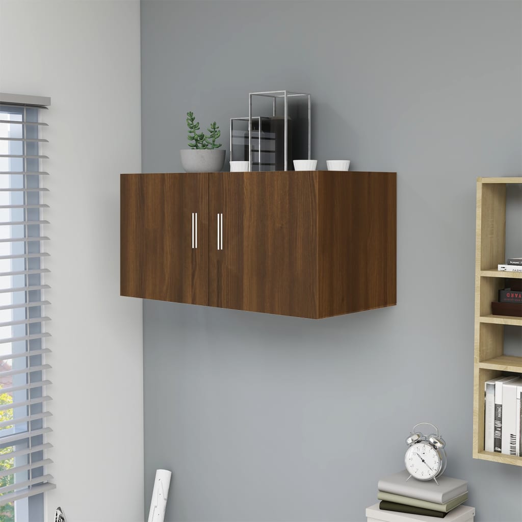 Seinäkiinnitettävä kaappi ruskea tammi 80x39x40 cm tekninen puu - Sisustajankoti.fi