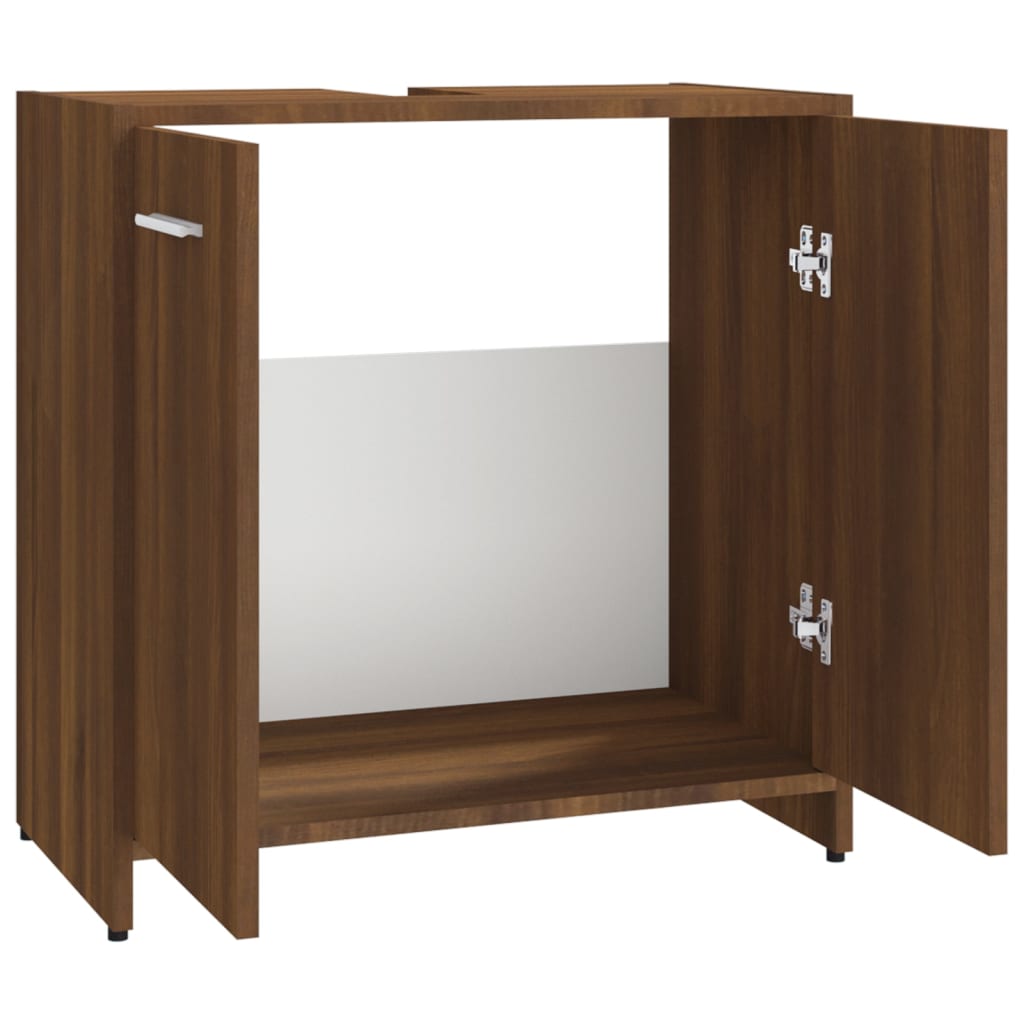 Kylpyhuoneen kaappi ruskea tammi 60x33x60 cm tekninen puu - Sisustajankoti.fi