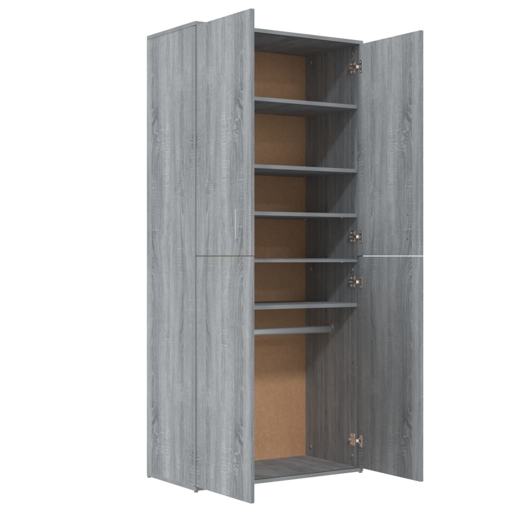 Kenkäteline harmaa Sonoma 80x39x178 cm tekninen puu - Sisustajankoti.fi