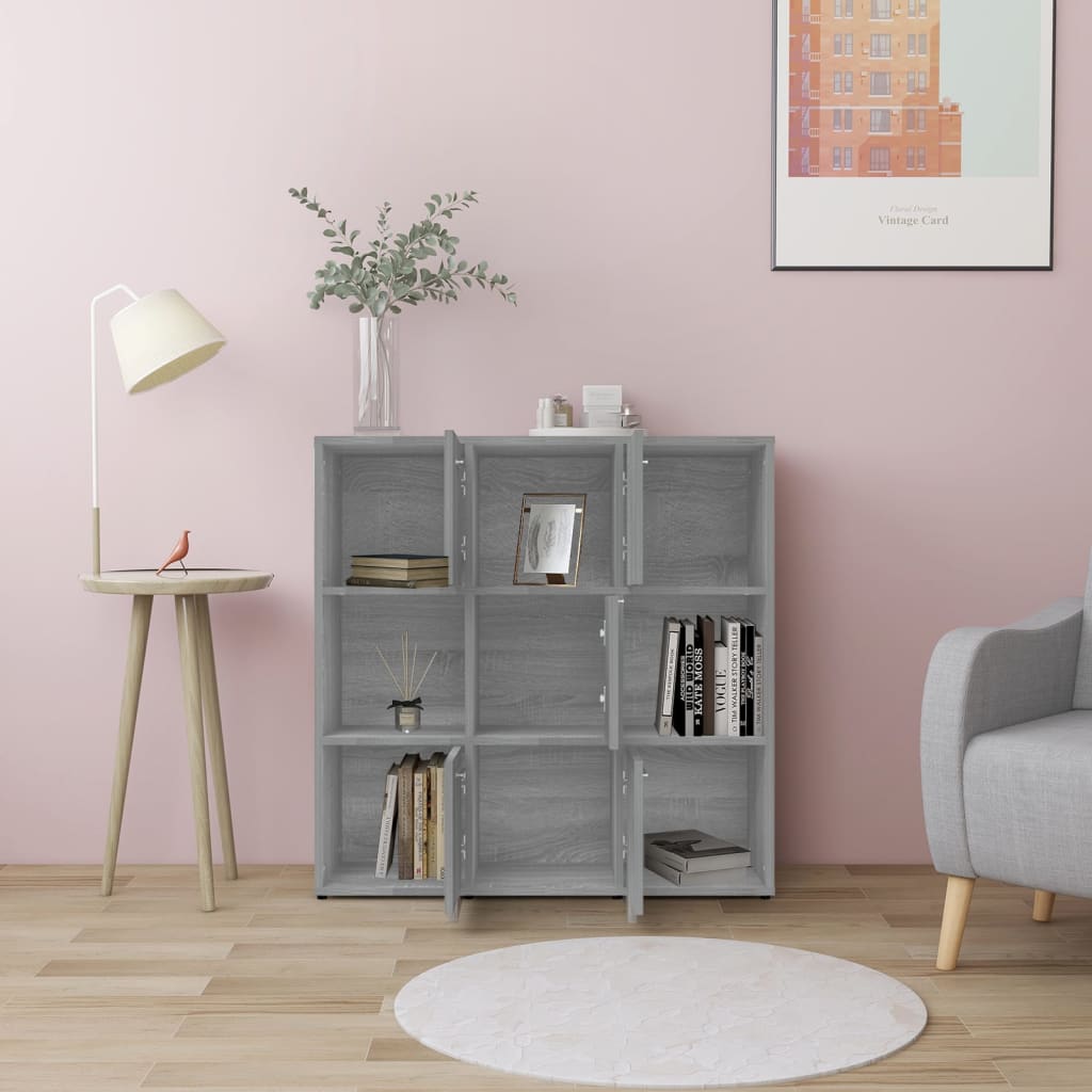 Kirjahylly harmaa Sonoma 90x30x90 cm tekninen puu - Sisustajankoti.fi