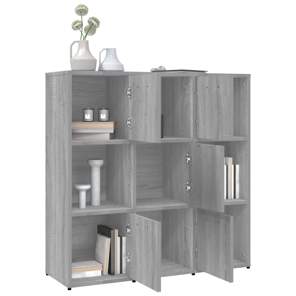 Kirjahylly harmaa Sonoma 90x30x90 cm tekninen puu - Sisustajankoti.fi