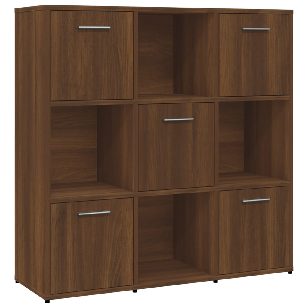 Kirjahylly ruskea tammi 90x30x90 cm tekninen puu - Sisustajankoti.fi