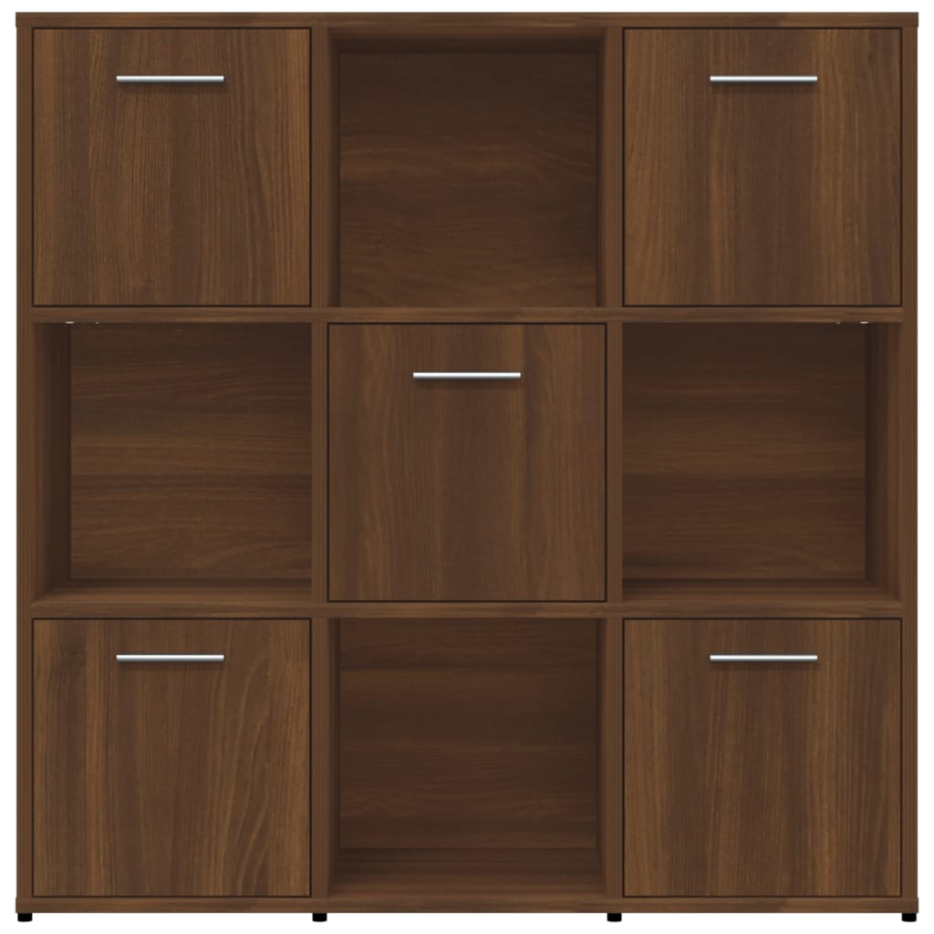 Kirjahylly ruskea tammi 90x30x90 cm tekninen puu - Sisustajankoti.fi