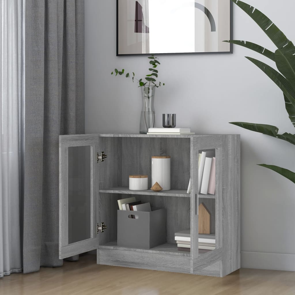 Vitriinikaappi harmaa Sonoma 82,5x30,5x80 cm tekninen puu - Sisustajankoti.fi