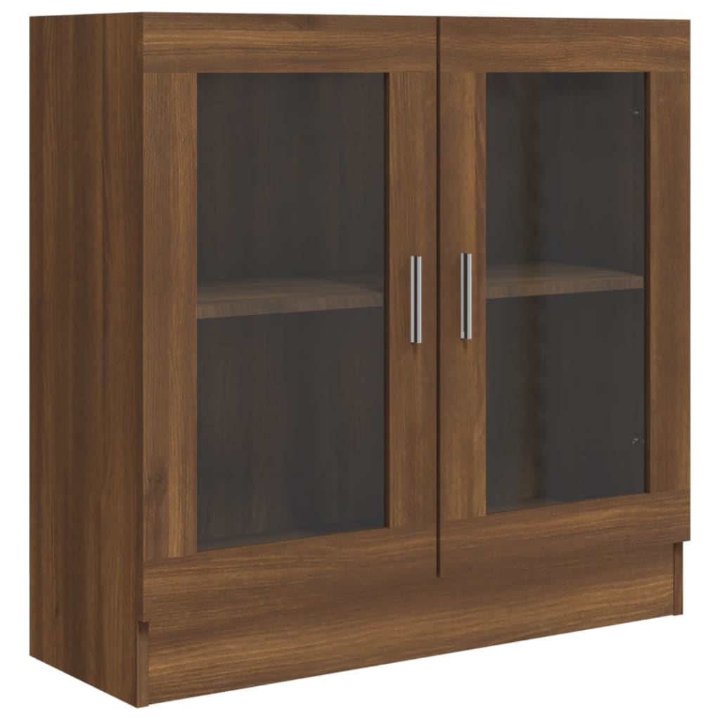 Vitriinikaappi ruskea tammi 82,5x30,5x80 cm tekninen puu - Sisustajankoti.fi