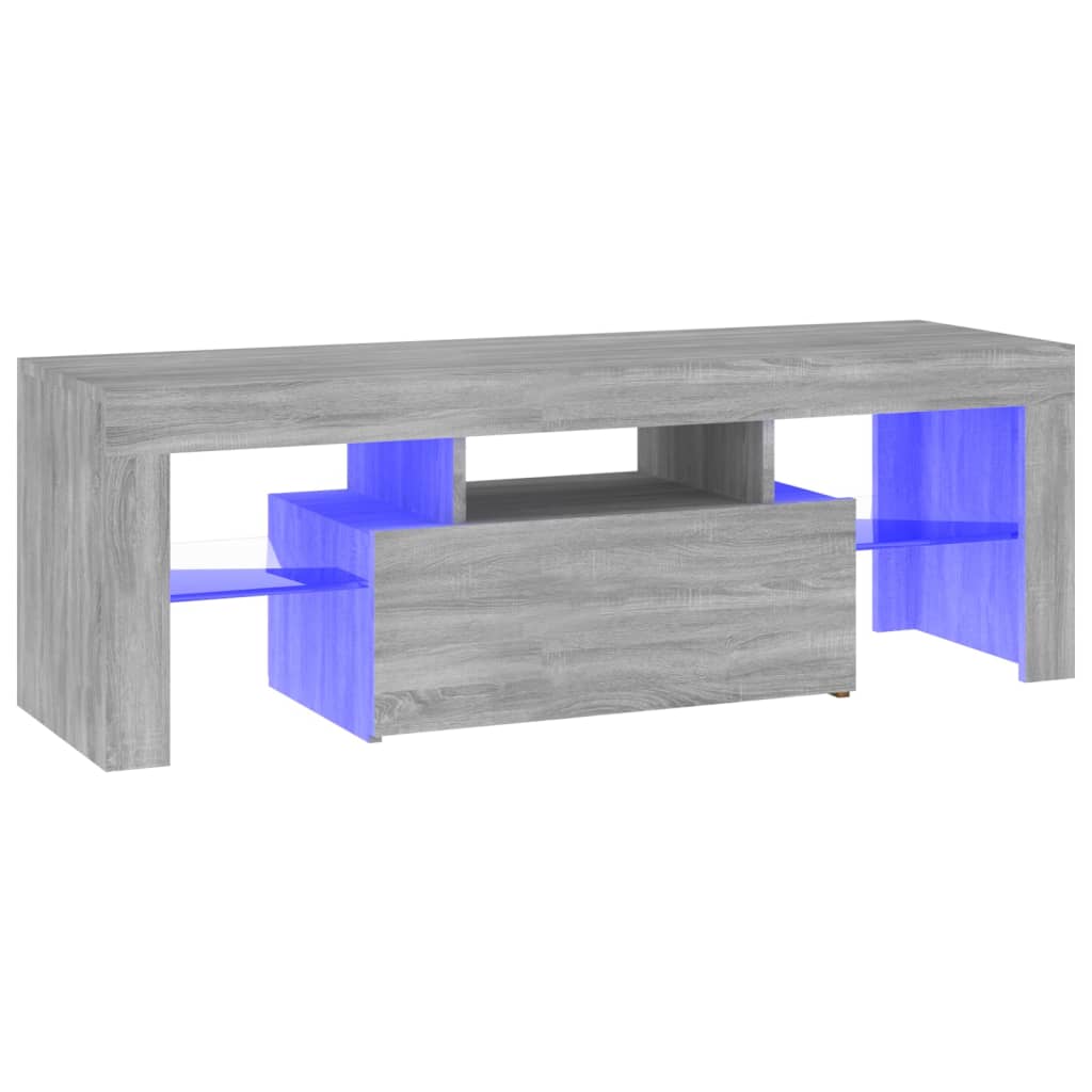 TV-taso LED-valoilla harmaa Sonoma 120x35x40 cm - Sisustajankoti.fi