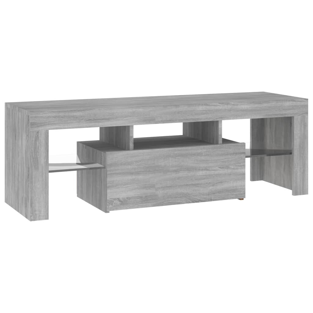 TV-taso LED-valoilla harmaa Sonoma 120x35x40 cm - Sisustajankoti.fi