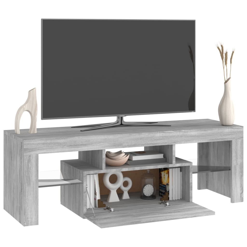 TV-taso LED-valoilla harmaa Sonoma 120x35x40 cm - Sisustajankoti.fi
