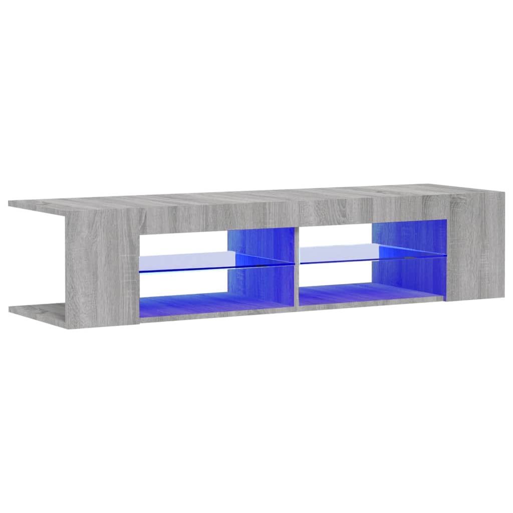 TV-taso LED-valoilla harmaa Sonoma 135x39x30 cm - Sisustajankoti.fi