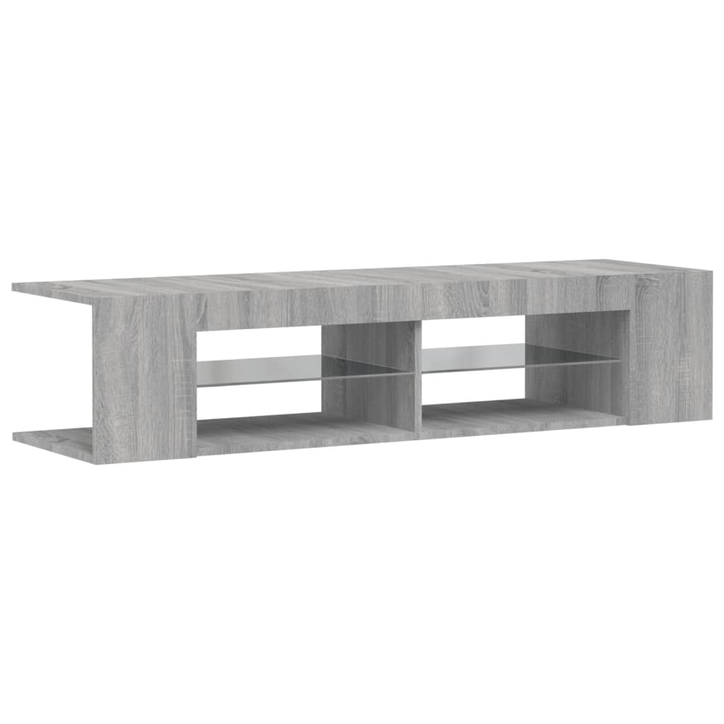 TV-taso LED-valoilla harmaa Sonoma 135x39x30 cm - Sisustajankoti.fi