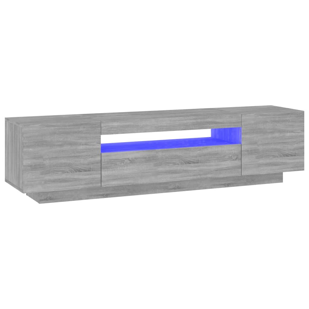 TV-taso LED-valoilla harmaa Sonoma 160x35x40 cm - Sisustajankoti.fi