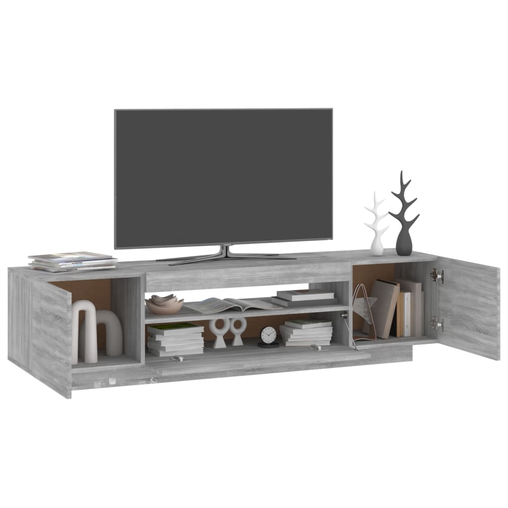 TV-taso LED-valoilla harmaa Sonoma 160x35x40 cm - Sisustajankoti.fi