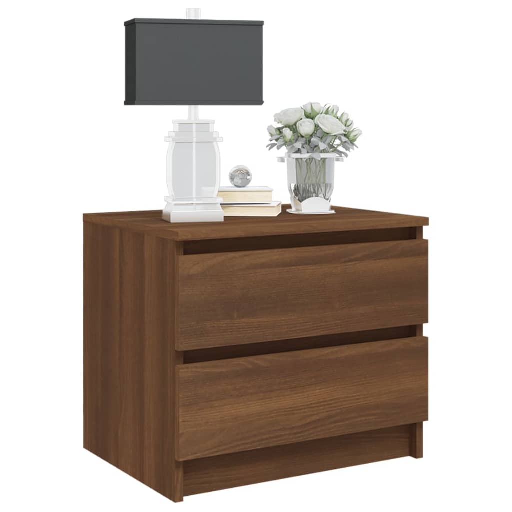 Yöpöydät 2 kpl ruskea tammi 50x39x43,5 cm tekninen puu - Sisustajankoti.fi