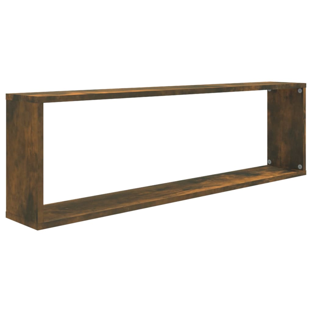 Seinäkuutiohyllyt 4 kpl savutammi 100x15x30 cm tekninen puu - Sisustajankoti.fi