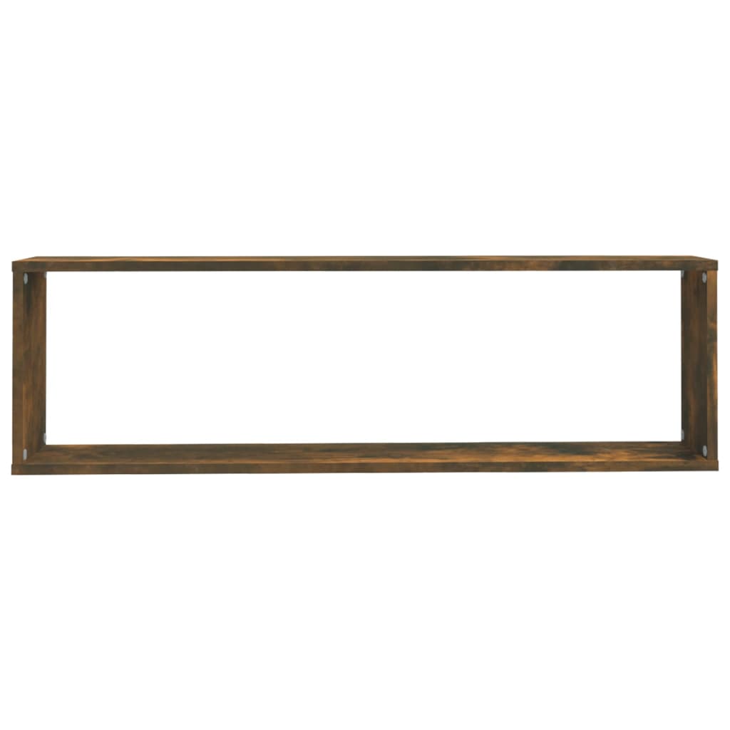 Seinäkuutiohyllyt 4 kpl savutammi 100x15x30 cm tekninen puu - Sisustajankoti.fi