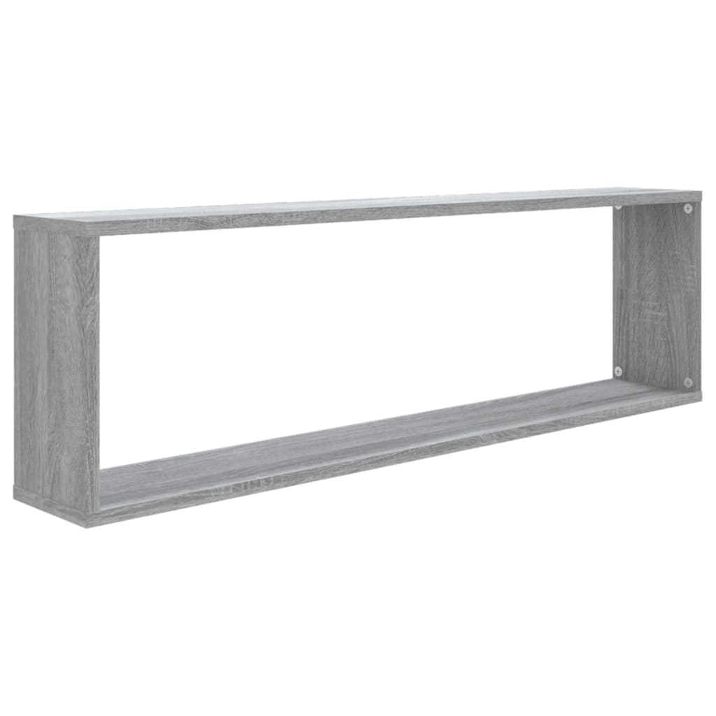 Seinäkuutiohyllyt 4 kpl harmaa Sonoma 100x15x30 cm tekninen puu - Sisustajankoti.fi
