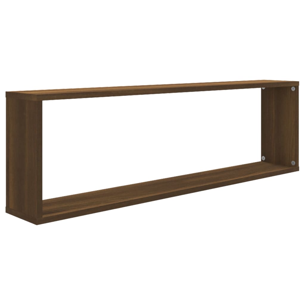 Seinäkuutiohyllyt 4 kpl ruskea tammi 100x15x30 cm tekninen puu - Sisustajankoti.fi