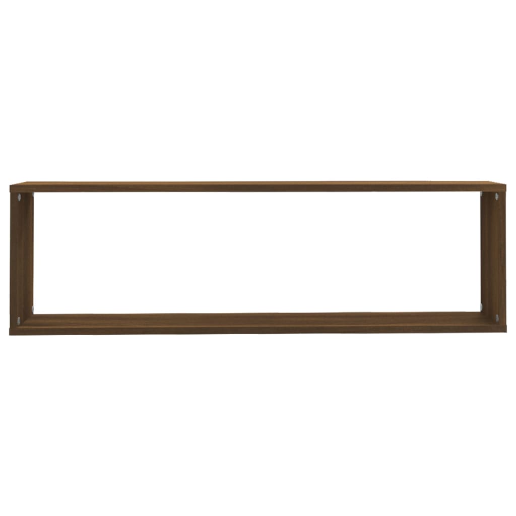 Seinäkuutiohyllyt 4 kpl ruskea tammi 100x15x30 cm tekninen puu - Sisustajankoti.fi