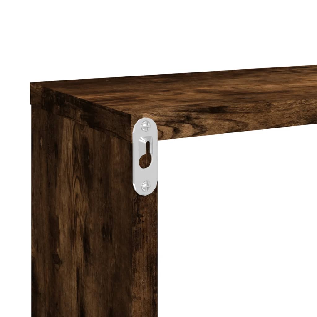 Seinäkuutiohyllyt 2 kpl savutammi 80x15x26,5 cm tekninen puu - Sisustajankoti.fi