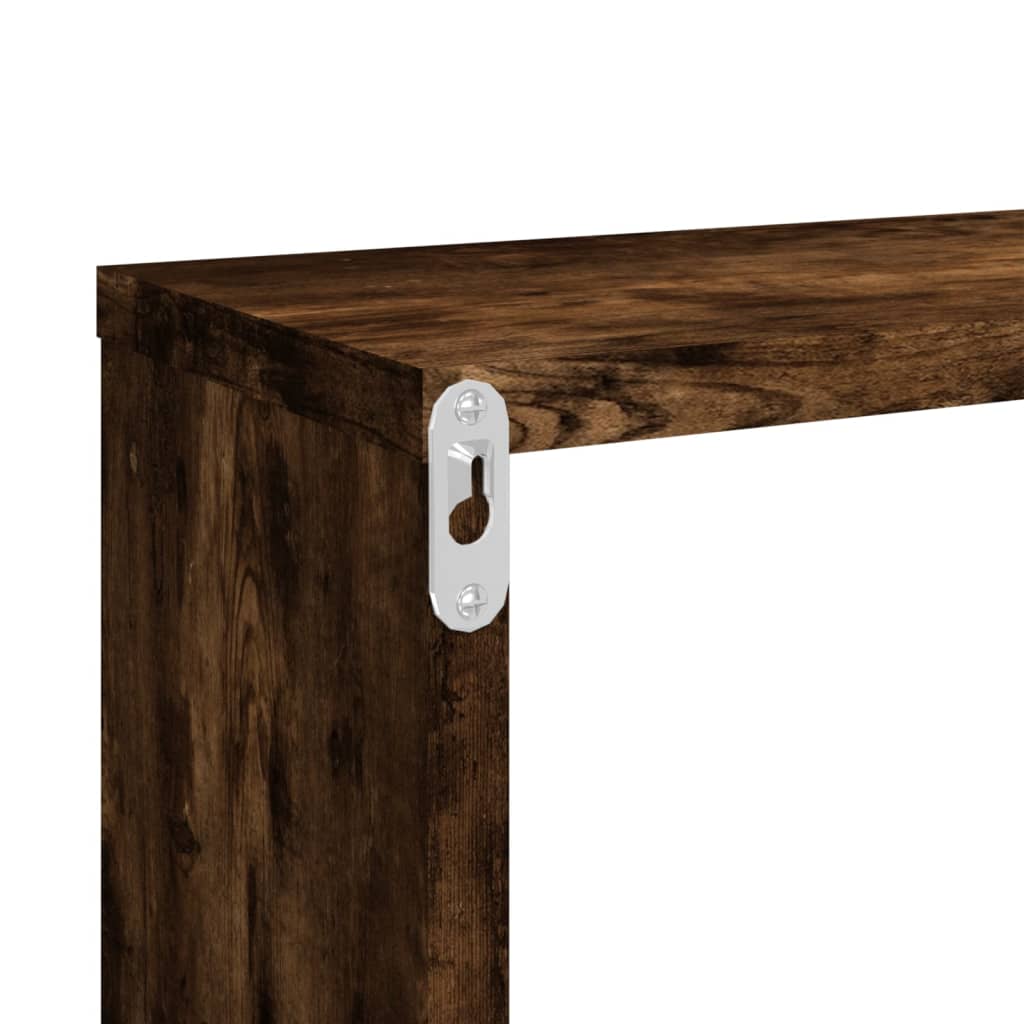 Seinäkuutiohyllyt 4 kpl savutammi 80x15x26,5 cm tekninen puu - Sisustajankoti.fi