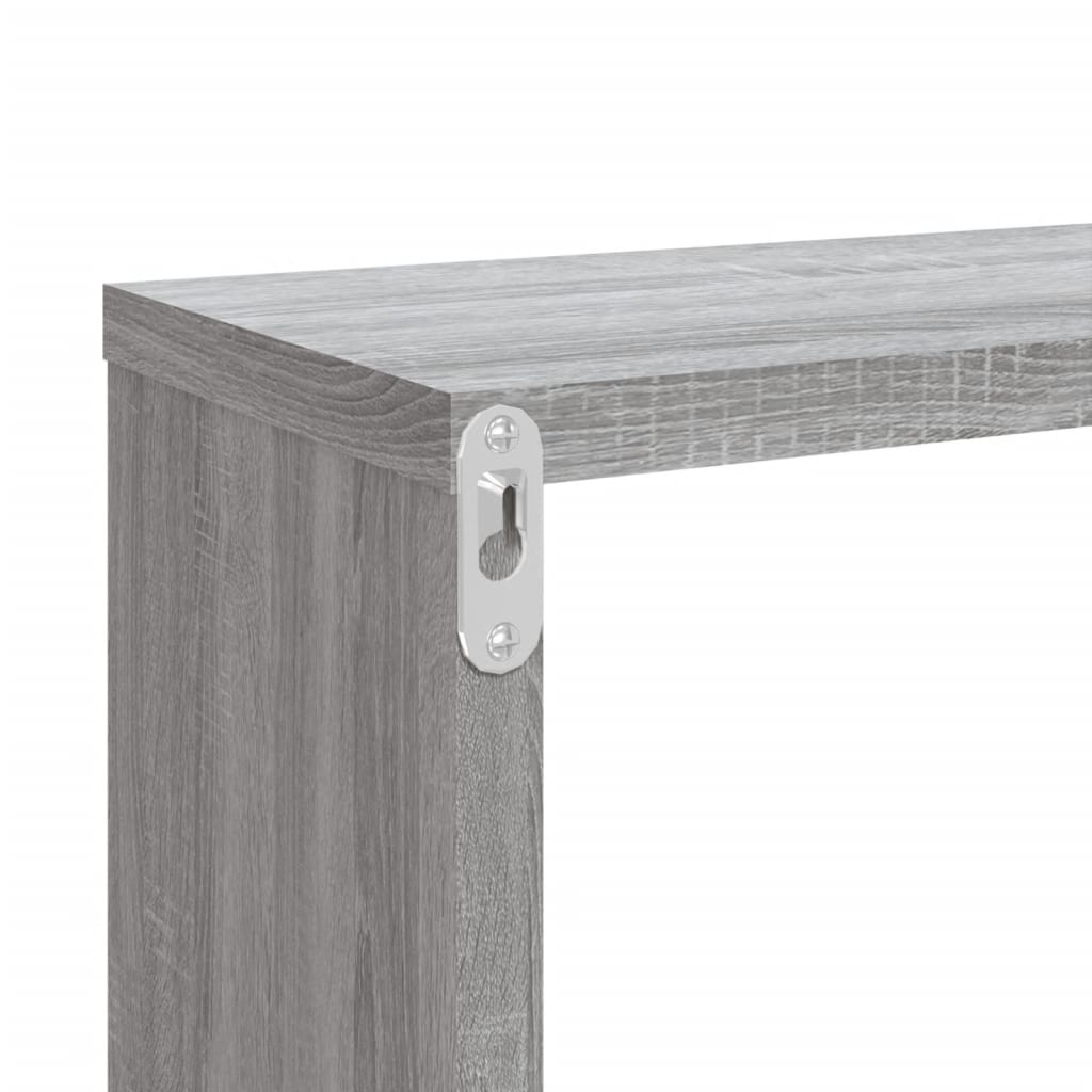 Seinäkuutiohylly 2 kpl harmaa Sonoma 80x15x26,5 cm tekninen puu - Sisustajankoti.fi
