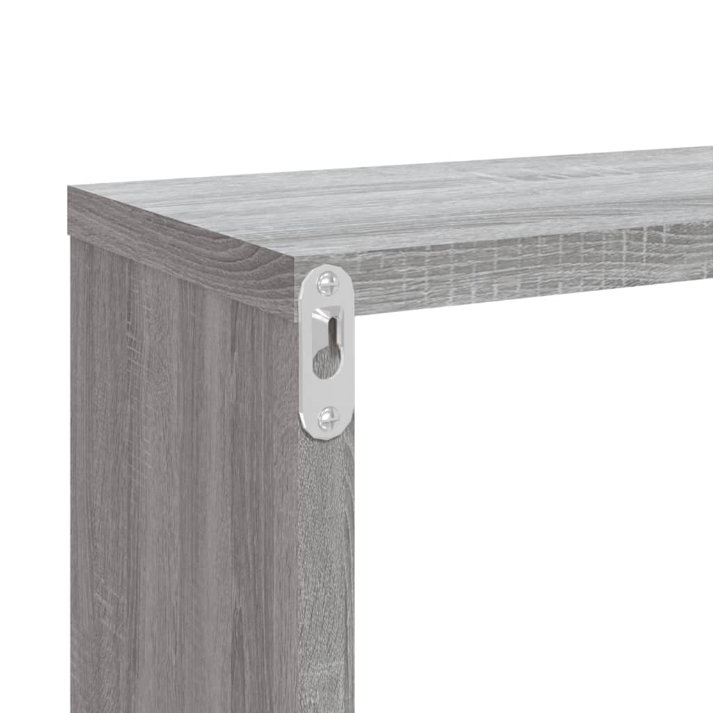 Seinäkuutiohylly 4 kpl harmaa Sonoma 80x15x26,5 cm tekninen puu - Sisustajankoti.fi