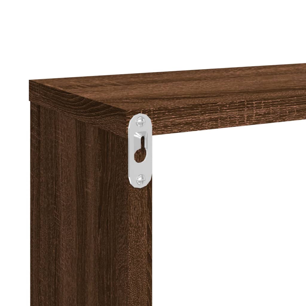 Seinäkuutiohyllyt 4 kpl ruskea tammi 80x15x26,5 cm tekninen puu - Sisustajankoti.fi