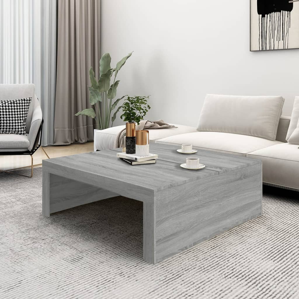 Sohvapöytä harmaa Sonoma 100x100x35 cm tekninen puu - Sisustajankoti.fi