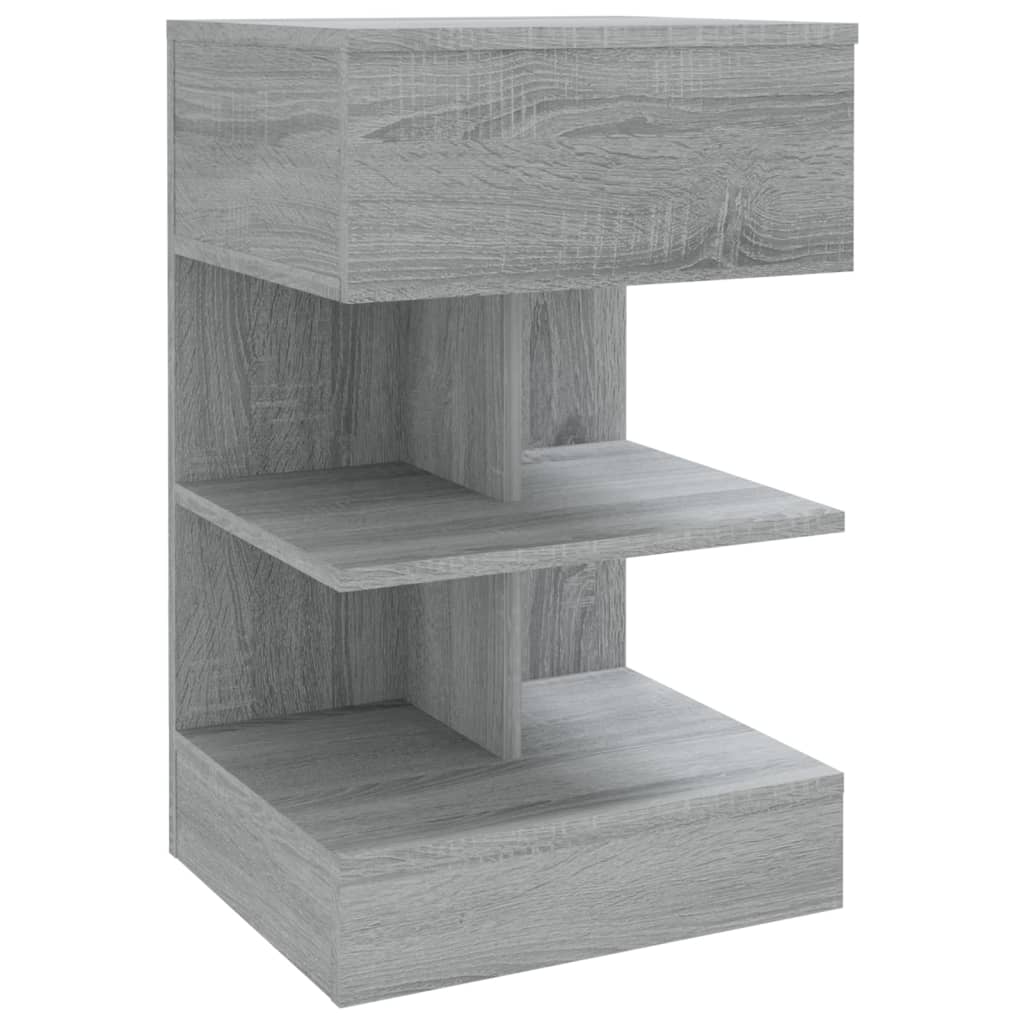 Yöpöydät 2 kpl harmaa Sonoma 40x35x65 cm tekninen puu - Sisustajankoti.fi